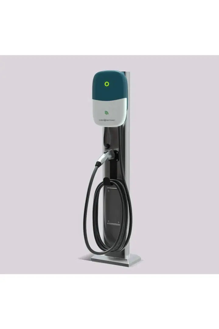 Cyber Switching CSE1 Pedestal-Mounted Level 2 EV Charger - Fast Home & Commercial Electric Vehicle Charging Station for Tesla, Nissan Leaf, Chevy Bolt