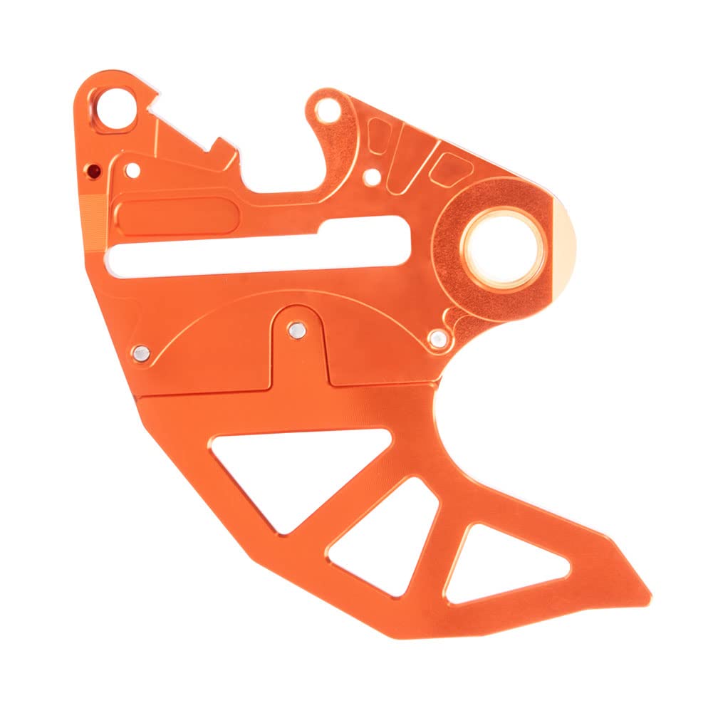 Tusk Rear Brake Caliper Support with Orange Brake Disc Guard for KTM 450 XC-F (2006-2009, 2013-2022) - Dirt Bike Off-Road Protection & Performance Upgrade