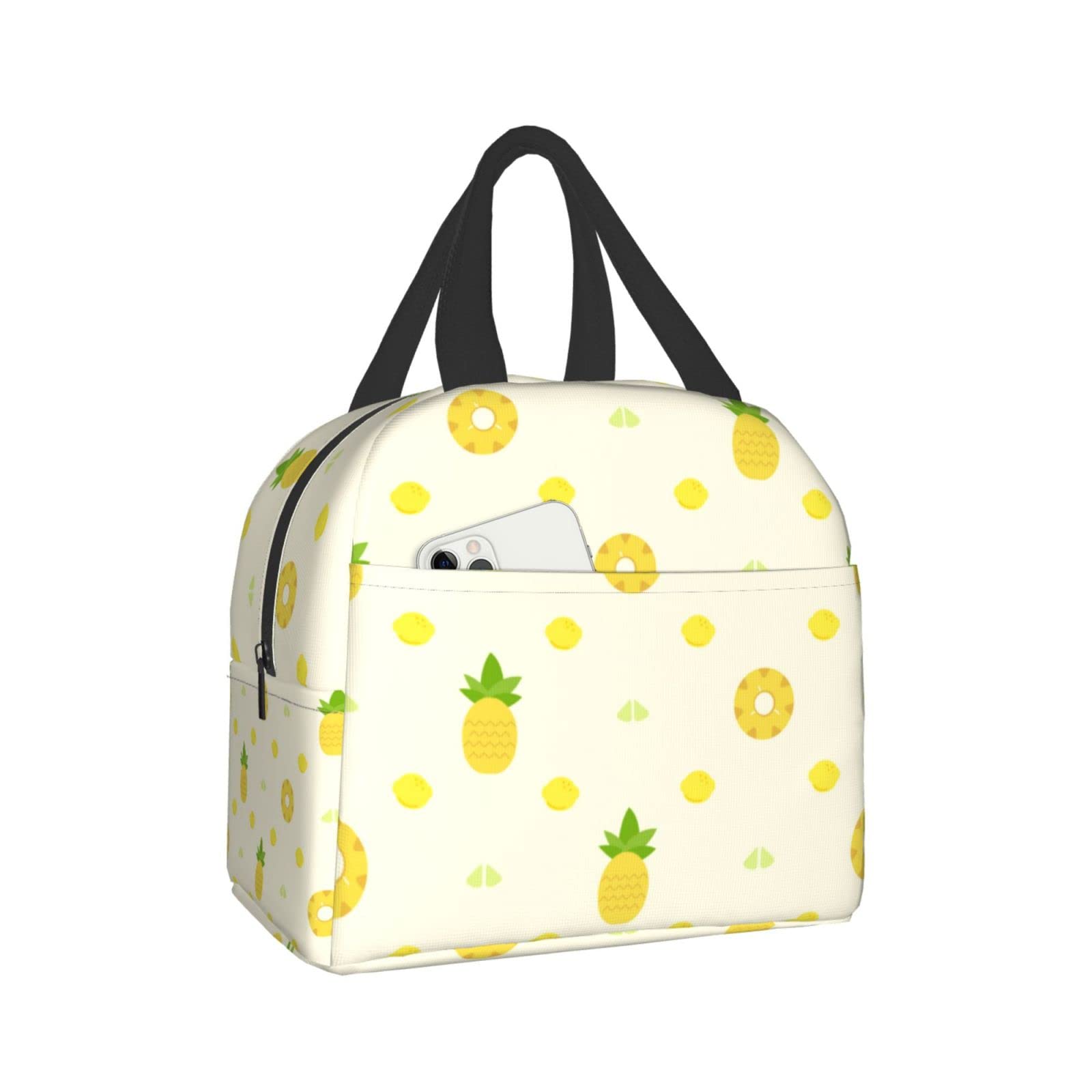 Insulated Pineapple Lunch Box for Women & Men - Reusable Thermal Lunch Bag for Office, Camping, Hiking, Picnic, Beach & Travel | Cute Bento Box for Work, School & Outdoor Activities