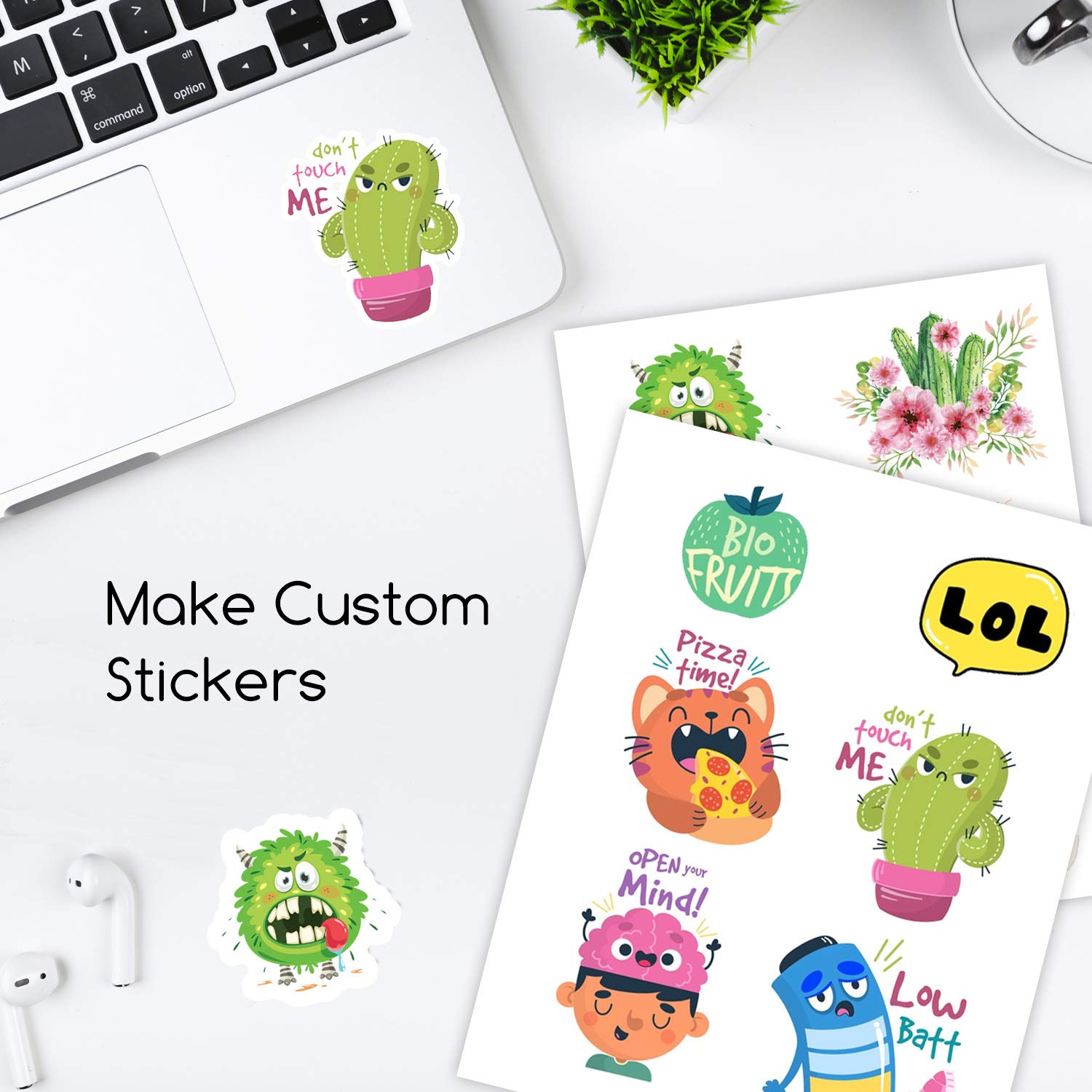 A-SUB Waterproof Printable Vinyl Sticker Paper Bundle - Glossy & Clear Inkjet Sticker Sheets for DIY Crafts, Labels, Decals & Scrapbooking Projects