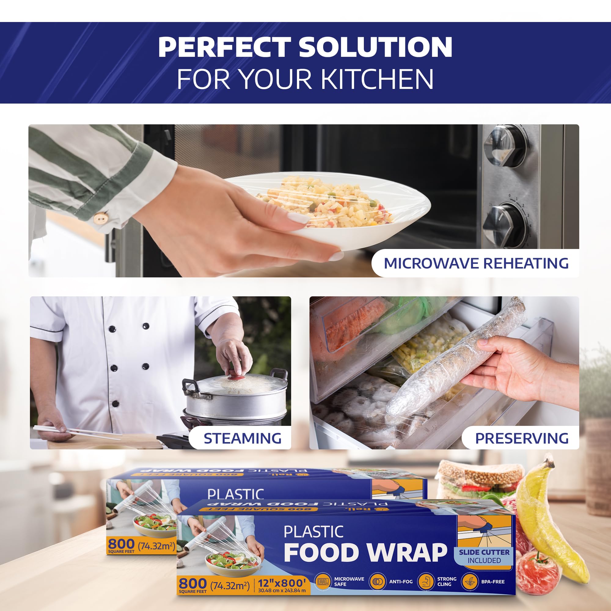 Premium Plastic Food Wrap - 12