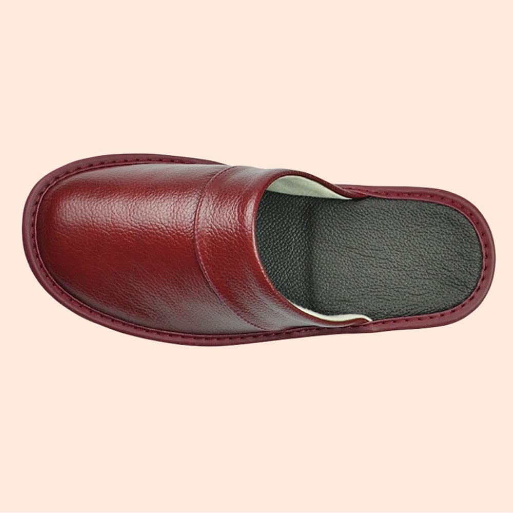 Premium Genuine Cowhide Slippers for Men & Women - Ultra Soft Indoor House Shoes with Non-Slip Sole - Cozy Winter Home Footwear for Couples (Brown, Size US 9/10) | Perfect for Lounging, Gift Giving & Cold Weather Comfort