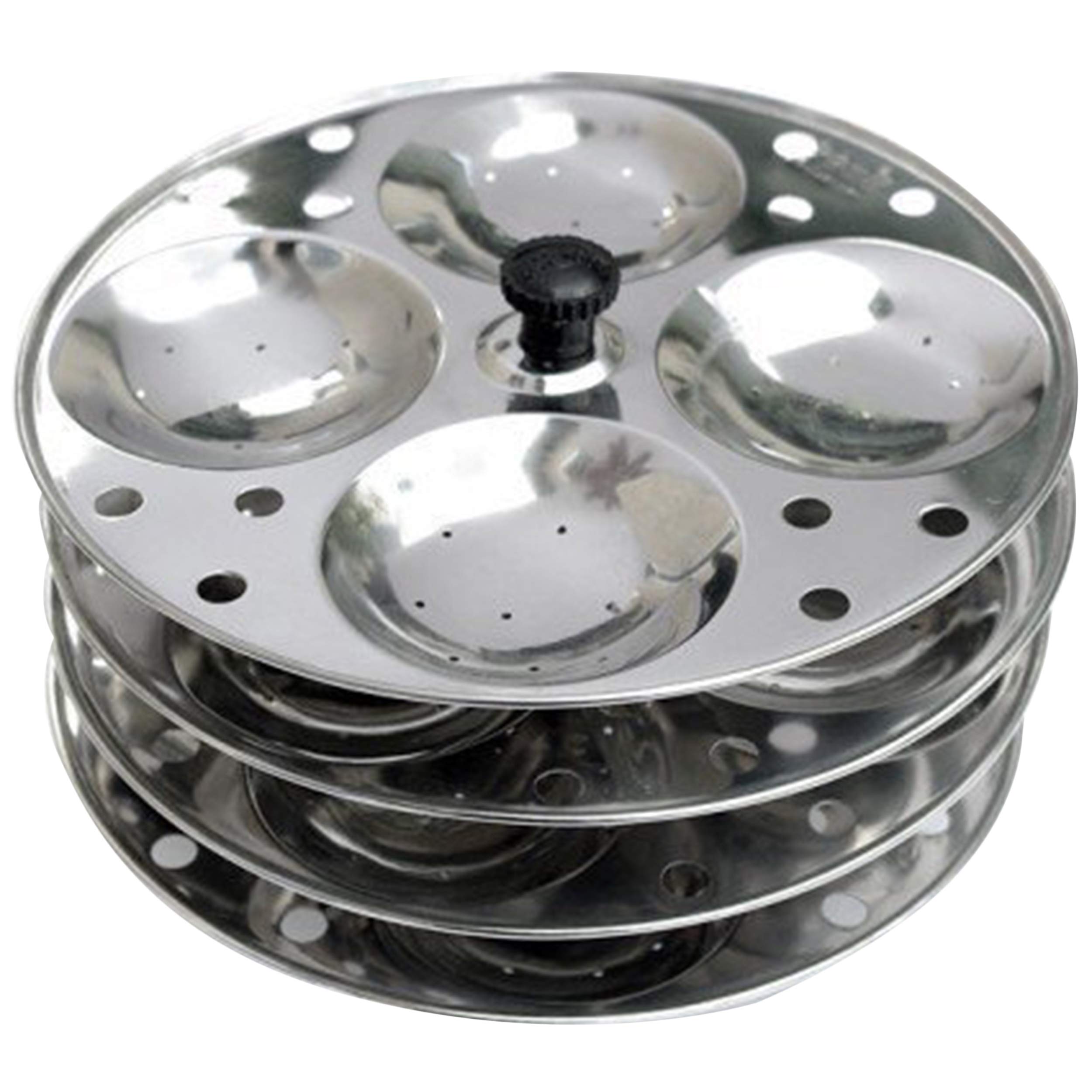 Premium Stainless Steel 4-Tier Idli Maker with Induction Base - Dosa Steamer Stand for Pressure Cooker | Perfect for Indian Breakfast, Homemade Idli & Dosa Cooking
