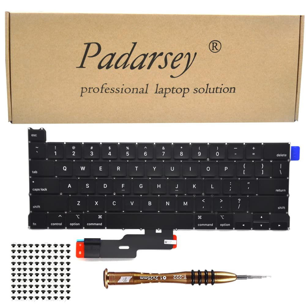 Padarsey Replacement Keyboard Compatible with MacBook Pro 13 inch A2289 (2020 Model) - US Layout with Keyboard Screws & Screwdriver Included - Perfect for Typing, Coding & Office Work