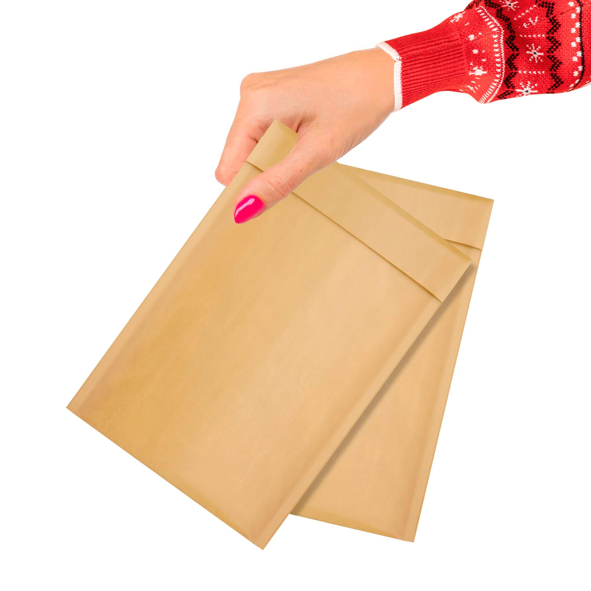 500 Pack 4x7 Inch Brown Kraft Bubble Mailer Envelopes - Self Seal Padded Mailing Bags for Jewelry & Cosmetics | Water-Resistant Opaque Kraft Paper Mailers for Ecommerce Shipping, Small Business Packaging & Online Store Deliveries
