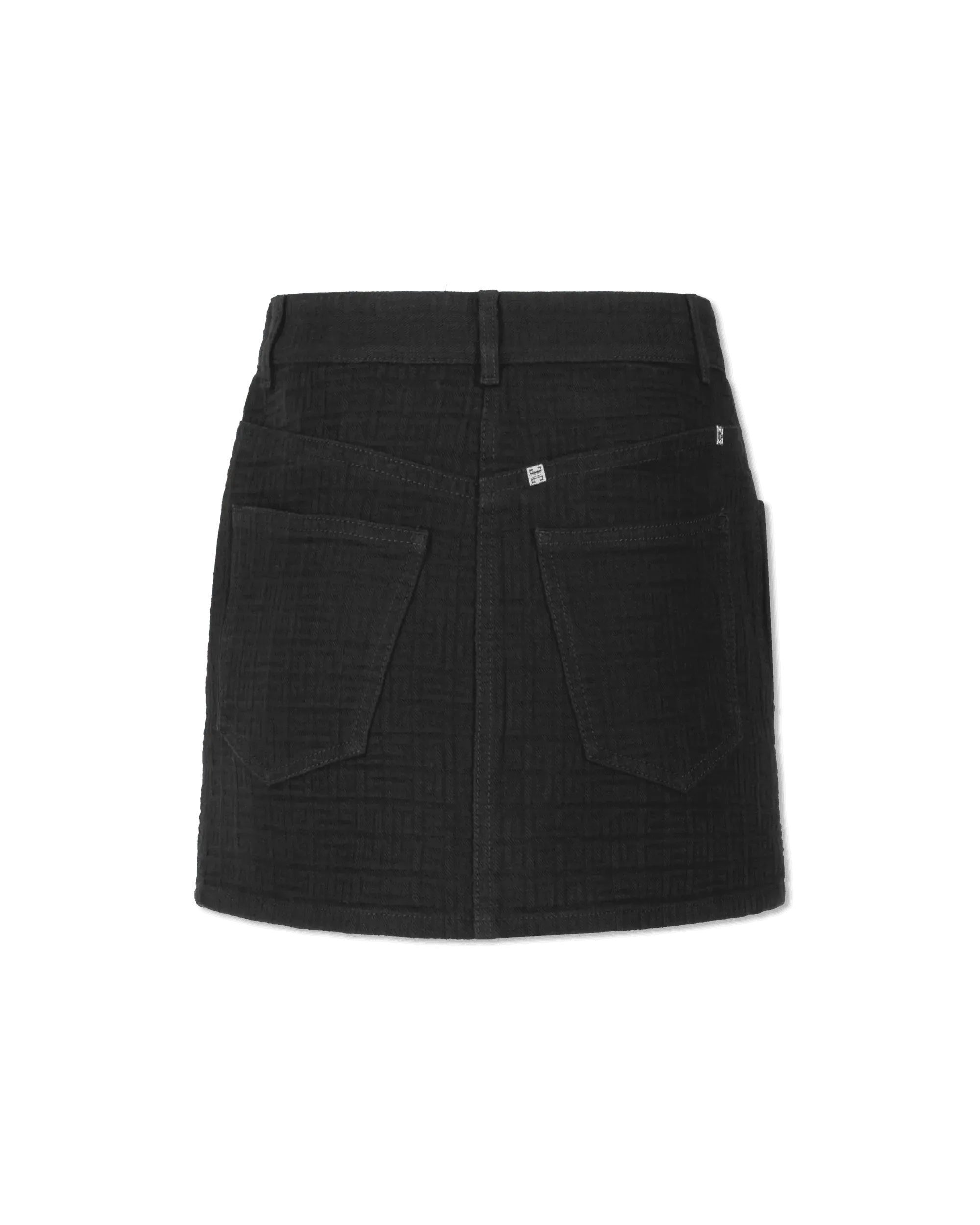 4G Monogram Denim Mini Skirt - Women's High Waisted Stretch Denim Skirt | Vintage Inspired Fashion for Casual Outfits & Streetwear | Perfect for Parties, Dates, and Everyday Wear