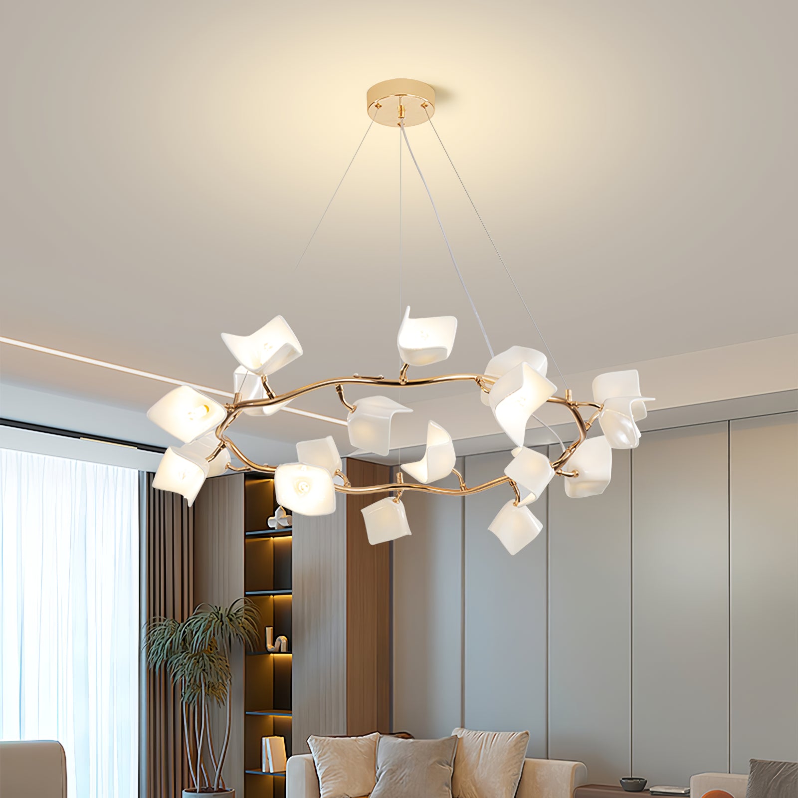 Mistral Flora Chandelier - Elegant Crystal Ceiling Light Fixture for Dining Room, Living Room & Bedroom | Modern Home Decor Lighting | Perfect for Weddings & Luxury Interiors