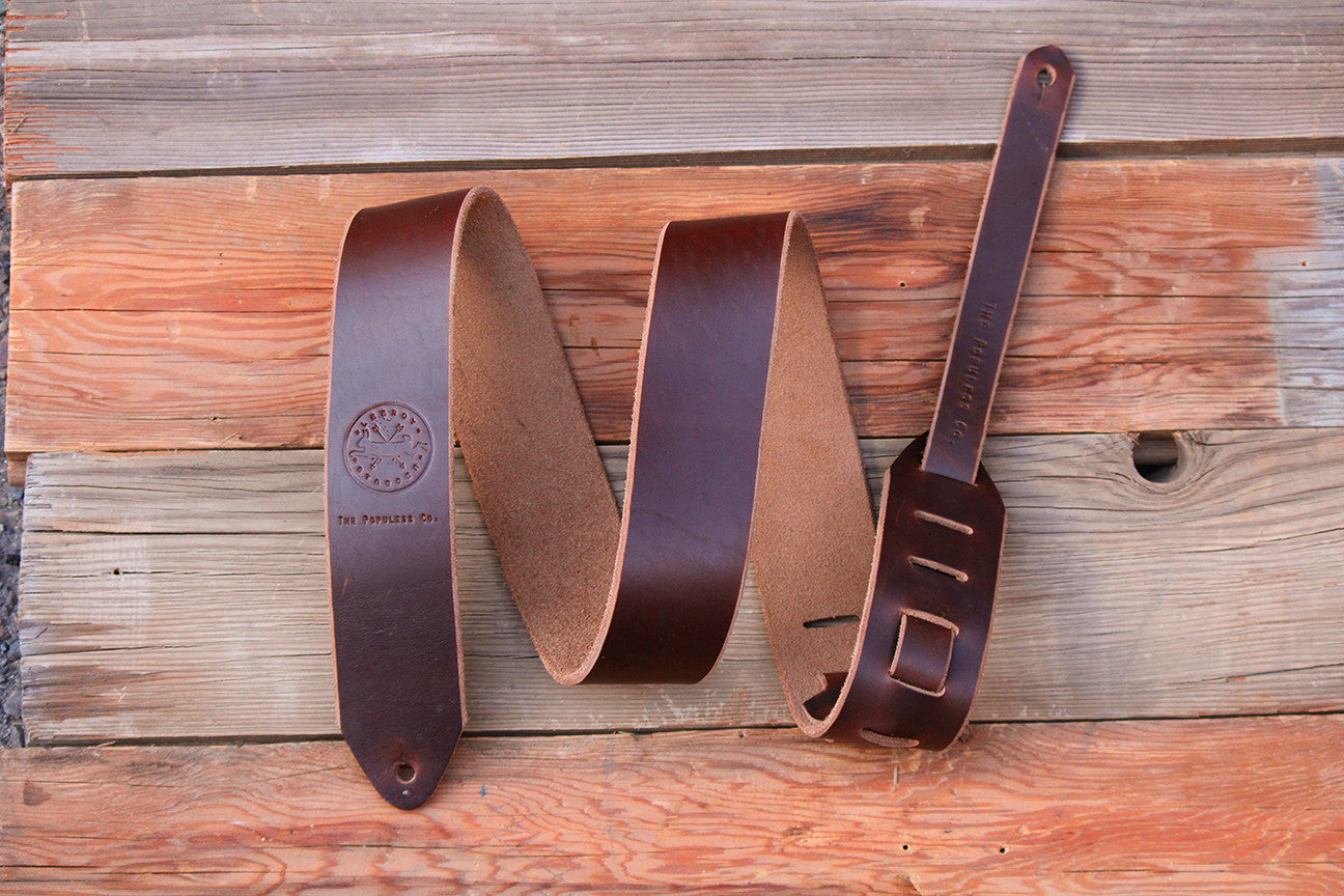 Premium Brown Leather Guitar Strap for Acoustic & Electric Guitars - Comfortable & Adjustable for Musicians, Performers & Beginners - Perfect for Live Shows, Studio Sessions & Practice