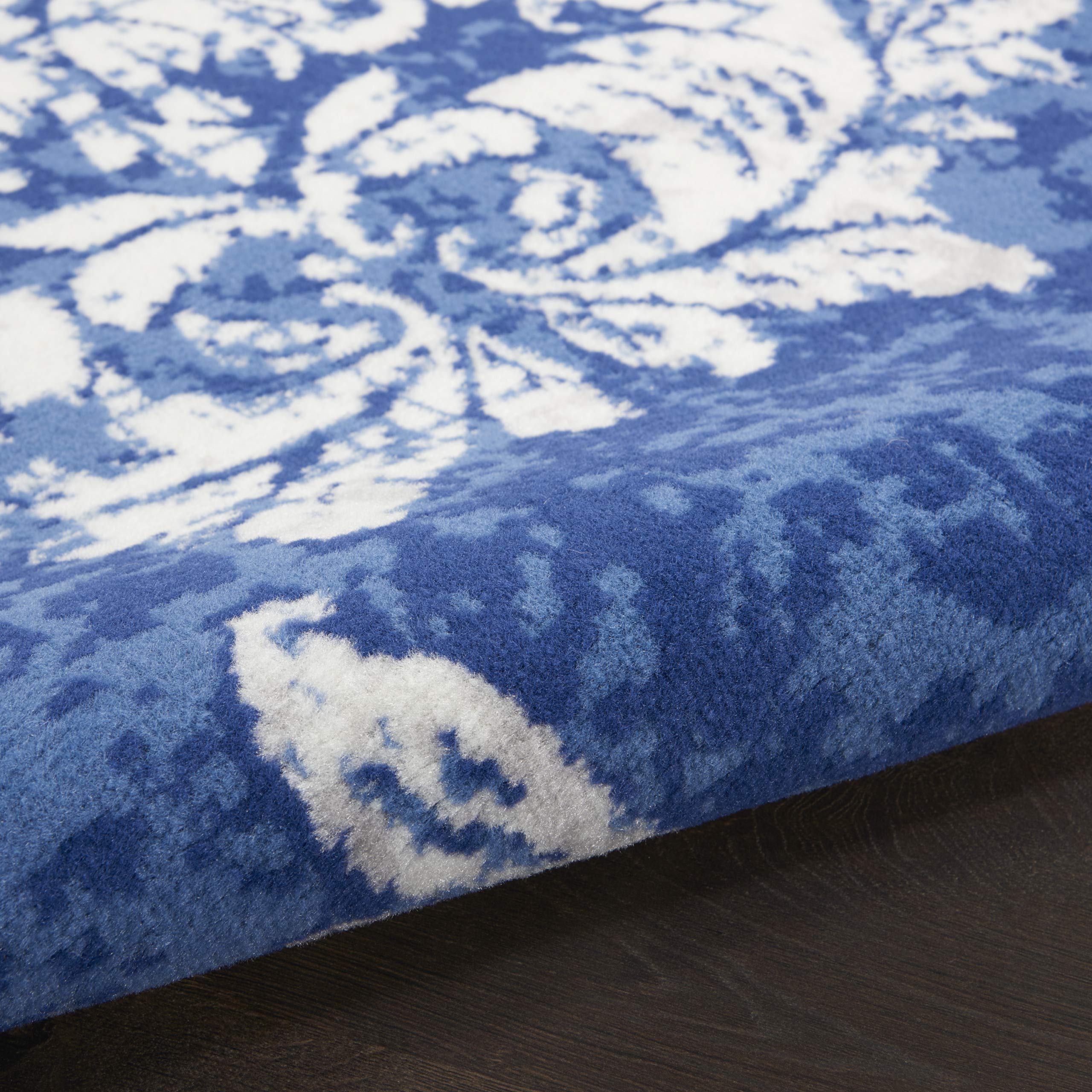 Nourison Whimsicle Damask Navy Ivory 8' x 10' Area Rug - Easy to Clean, Non-Shedding, Stain Resistant for Bedroom, Living Room, Dining Room & Kitchen - Soft & Durable Home Decor (8x10) | Perfect for Cozy Spaces, Family Gatherings & High-Traffic Areas