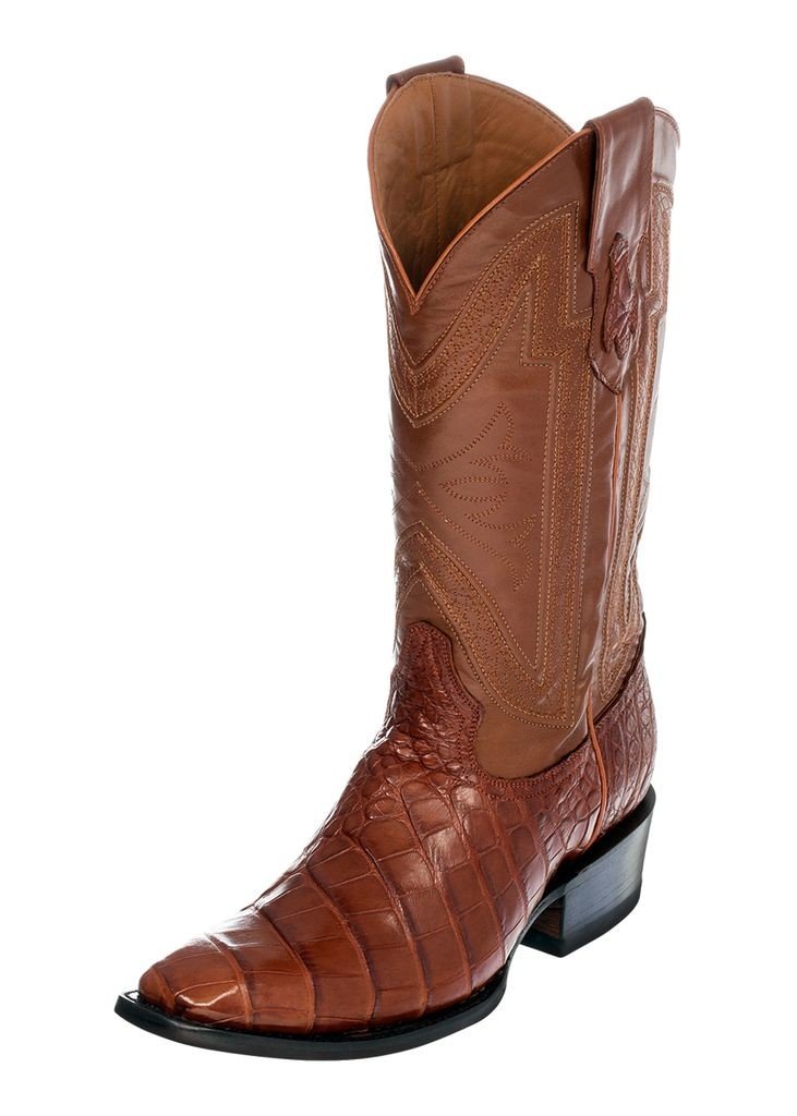 Men's Genuine American Alligator Square Toe Cowboy Boots - Western Style Leather Boots for Rodeo, Country Dancing & Outdoor Adventures