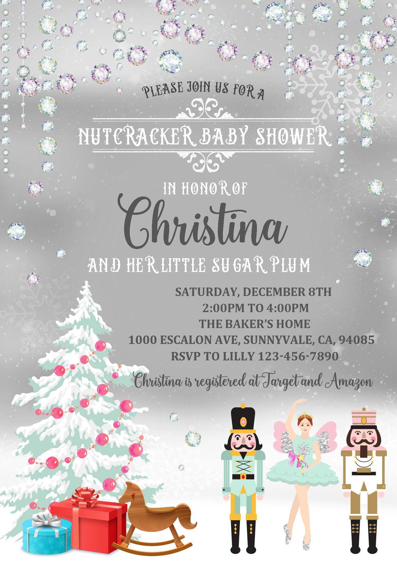 300-Piece Nutcracker Ballet Christmas Jigsaw Puzzle - Sugar Plum Fairy Baby Shower Invitation Theme - Educational Toy for Kids & Adults - Perfect for Holiday Gifts, Family Game Nights & Cognitive Development Activities