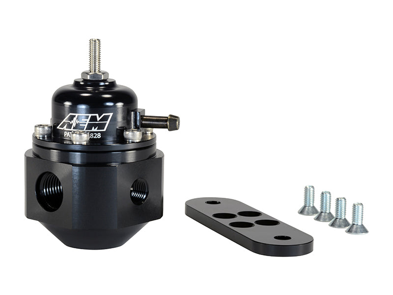 AEM Universal Black Adjustable Fuel Pressure Regulator - High Performance Fuel Pressure Control for Cars, Trucks & SUVs - Perfect for Racing, Tuning & Engine Upgrades