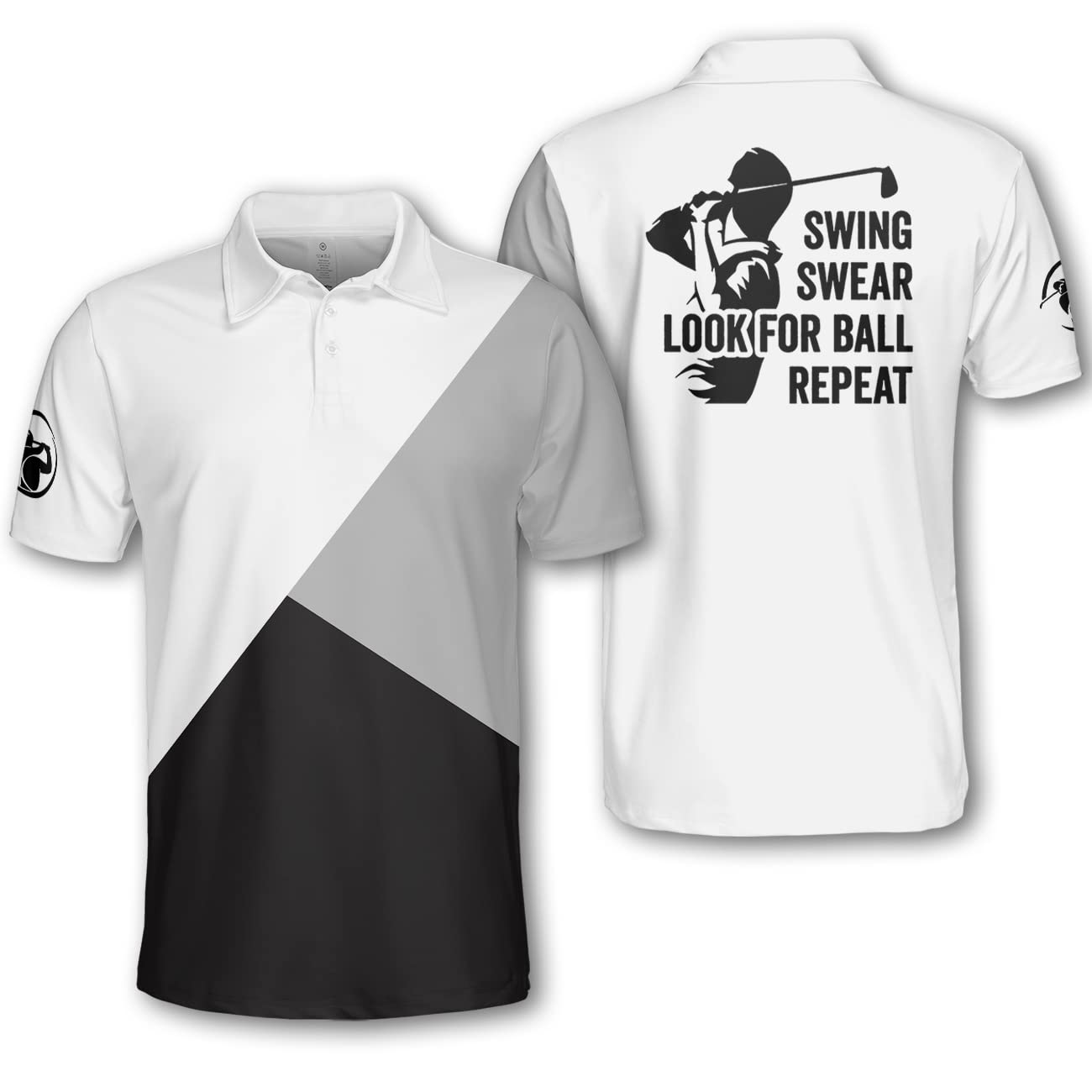 Men's Dry Fit Golf Polo Shirt - Moisture Wicking Swing & Sweat Resistant Funny Golf Shirts for Men - Perfect Golf Gift & Casual Wear for Golf Course, Office & Outdoor Activities