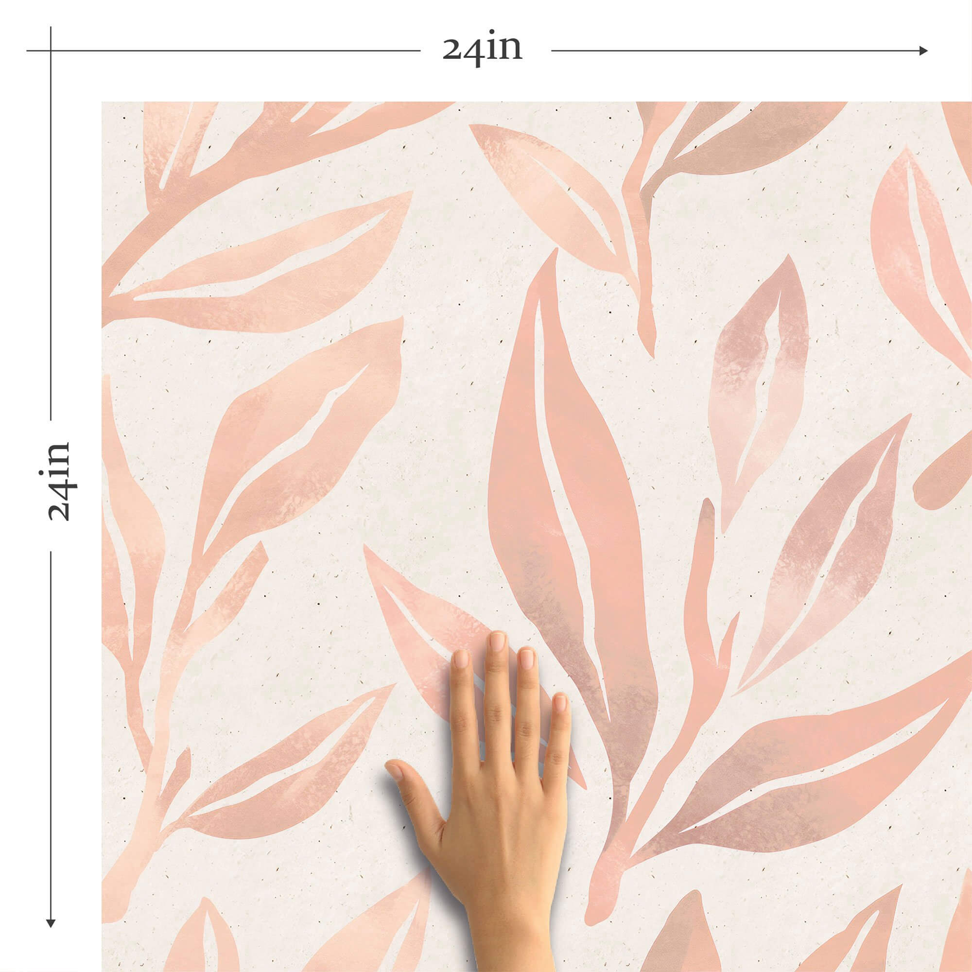 Coral Botanical Floral Peel and Stick Removable Wallpaper 8413 - Self-Adhesive Wall Decor for Bedroom, Living Room, Nursery & Office