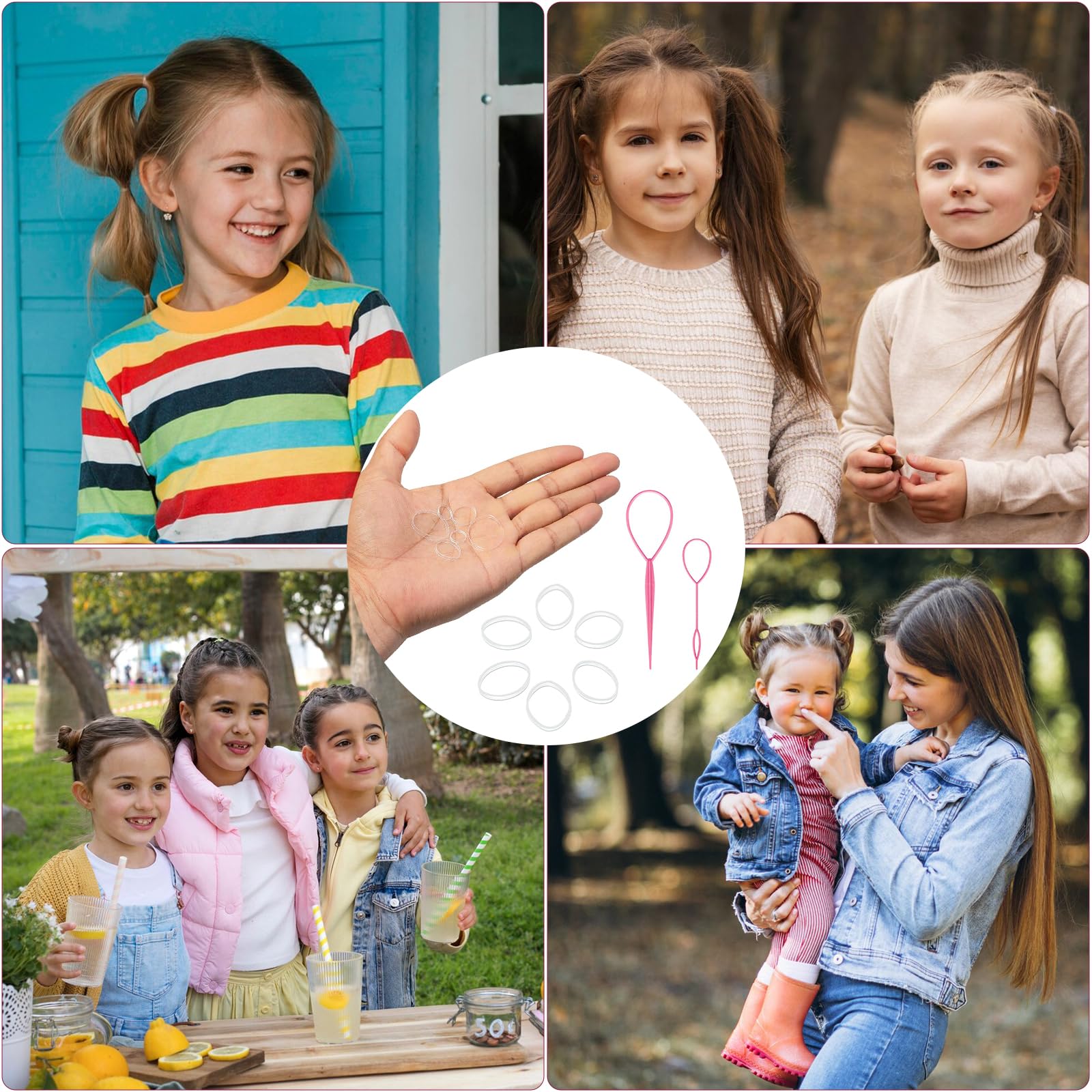 **2500pcs Soft Elastic Hair Bands for Kids & Toddlers - No Crease No Hurt Mini Ponytail Holders, Gentle TPU Hair Ties for Baby Girls & Blonde Hair (Clear) - Perfect for School, Sports & Daily Styling**
