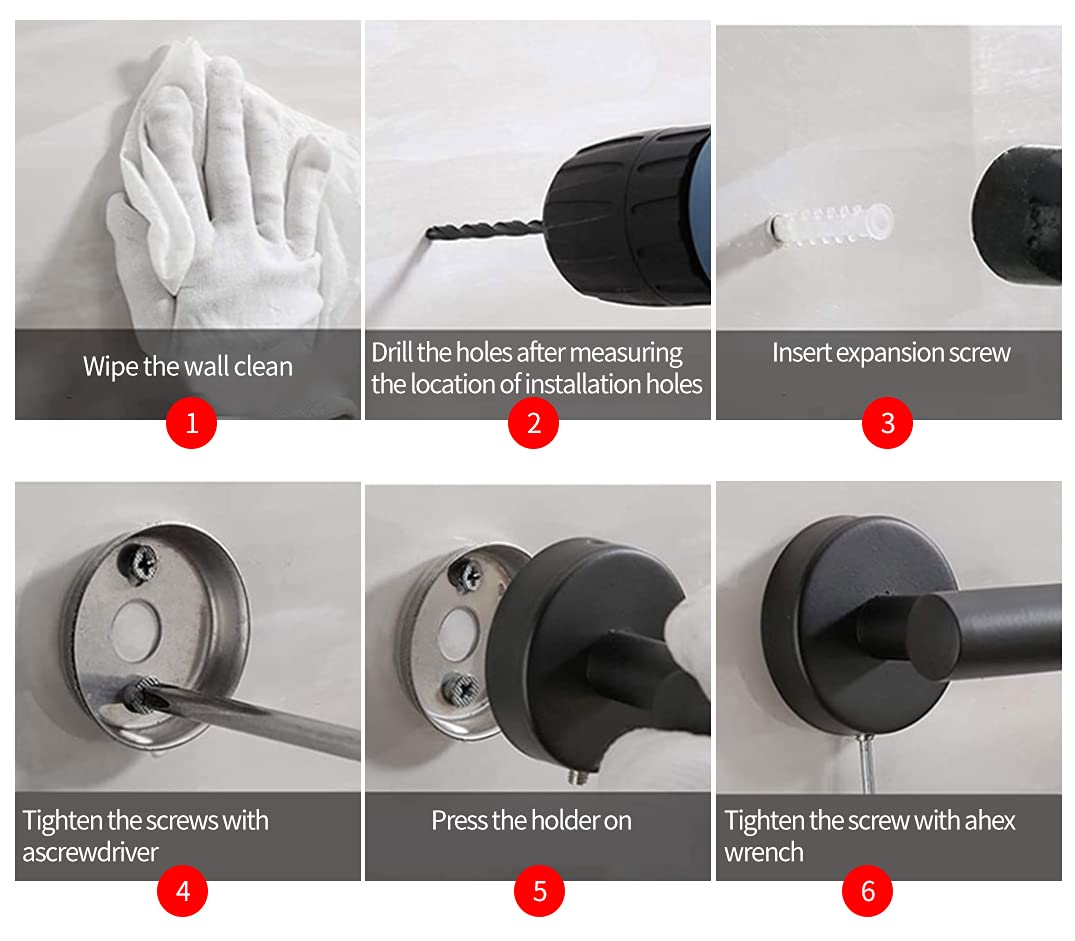 Premium Matte Black Toilet Paper Holder & Towel Ring Set - Heavy Duty Stainless Steel Bathroom Hardware Kit with Mounting Hardware - Modern Towel Hanger for Bathroom & Kitchen Decor (2-Piece Set) - Perfect for Small Spaces & Guest Bathrooms