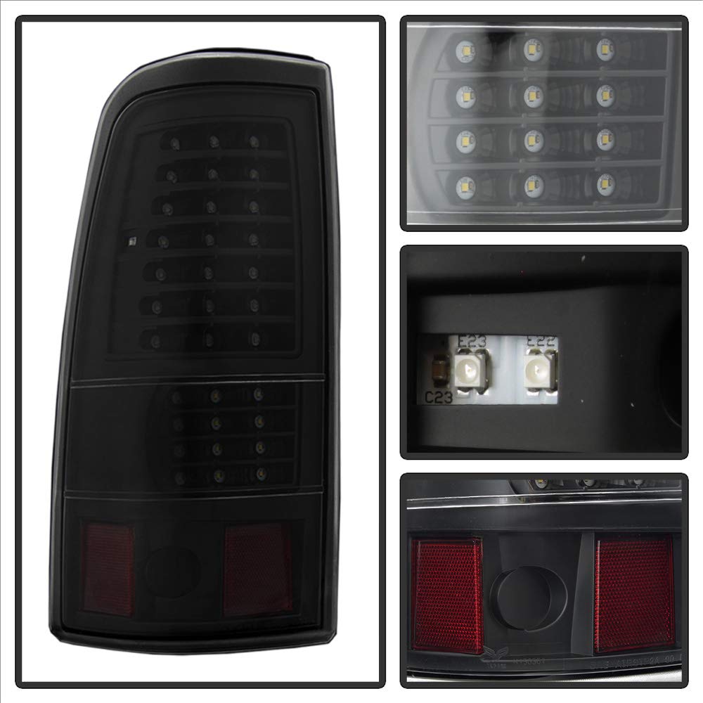 ACANII Full LED Tail Lights for 1999-2006 GMC Sierra 1500/2500/3500 & 1999-2002 Chevy Silverado - Black Left & Right Pair - Upgrade Your Truck's Style & Night Visibility for Safer Driving