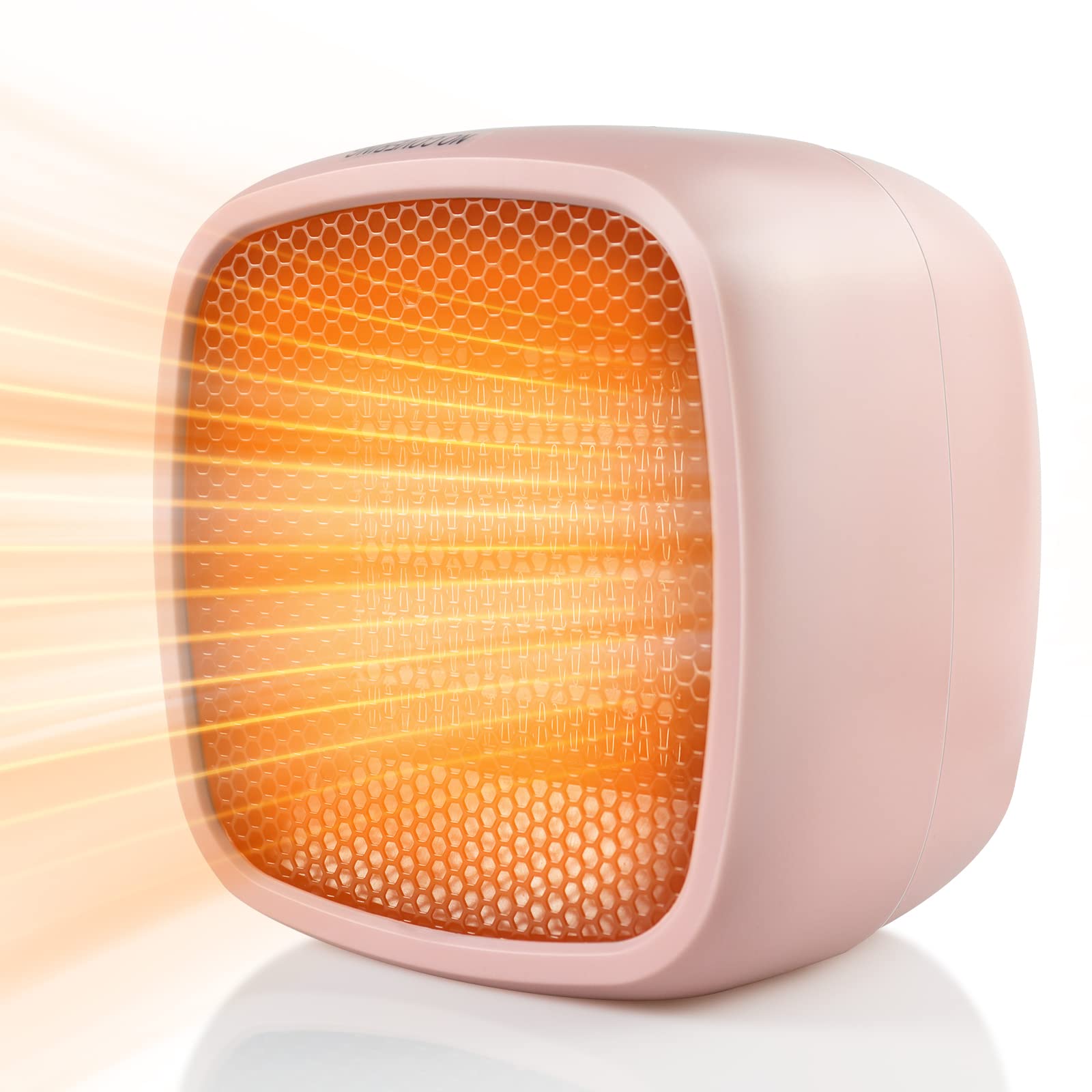 YOUCIDI 1000W/800W Portable Ceramic Space Heater - Fast 2-Second Heating, Compact & Quiet Electric Heater for Office, Desk, Bedroom - Safe Indoor Use (Pink) | Perfect for Winter Warmth & Small Spaces