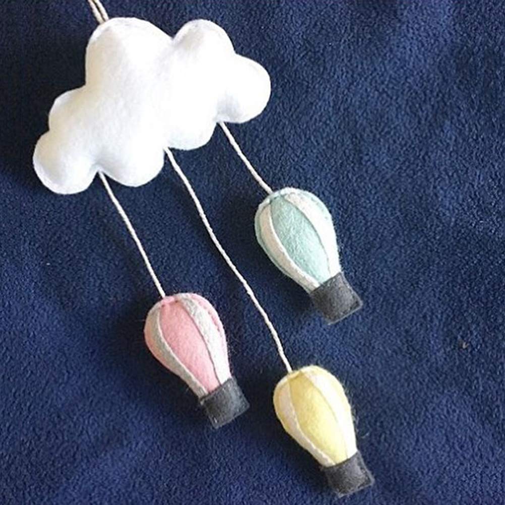 Kids Room Hanging Decor - Cloud & Hot Air Balloon Nursery Mobile for Baby Crib, Bed Canopy & Tent Pendant | Gender Neutral Nursery Decor for Boys & Girls | Perfect for Baby Showers, Birthday Gifts & Room Makeovers