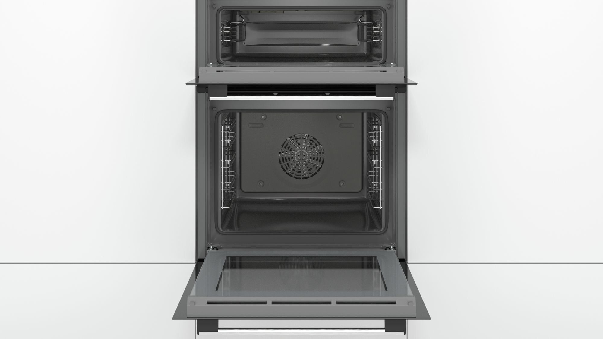 Bosch Serie 4 60cm Built-In Double Oven MBA534BS0A - Stainless Steel Electric Oven for Baking, Roasting & Family Cooking