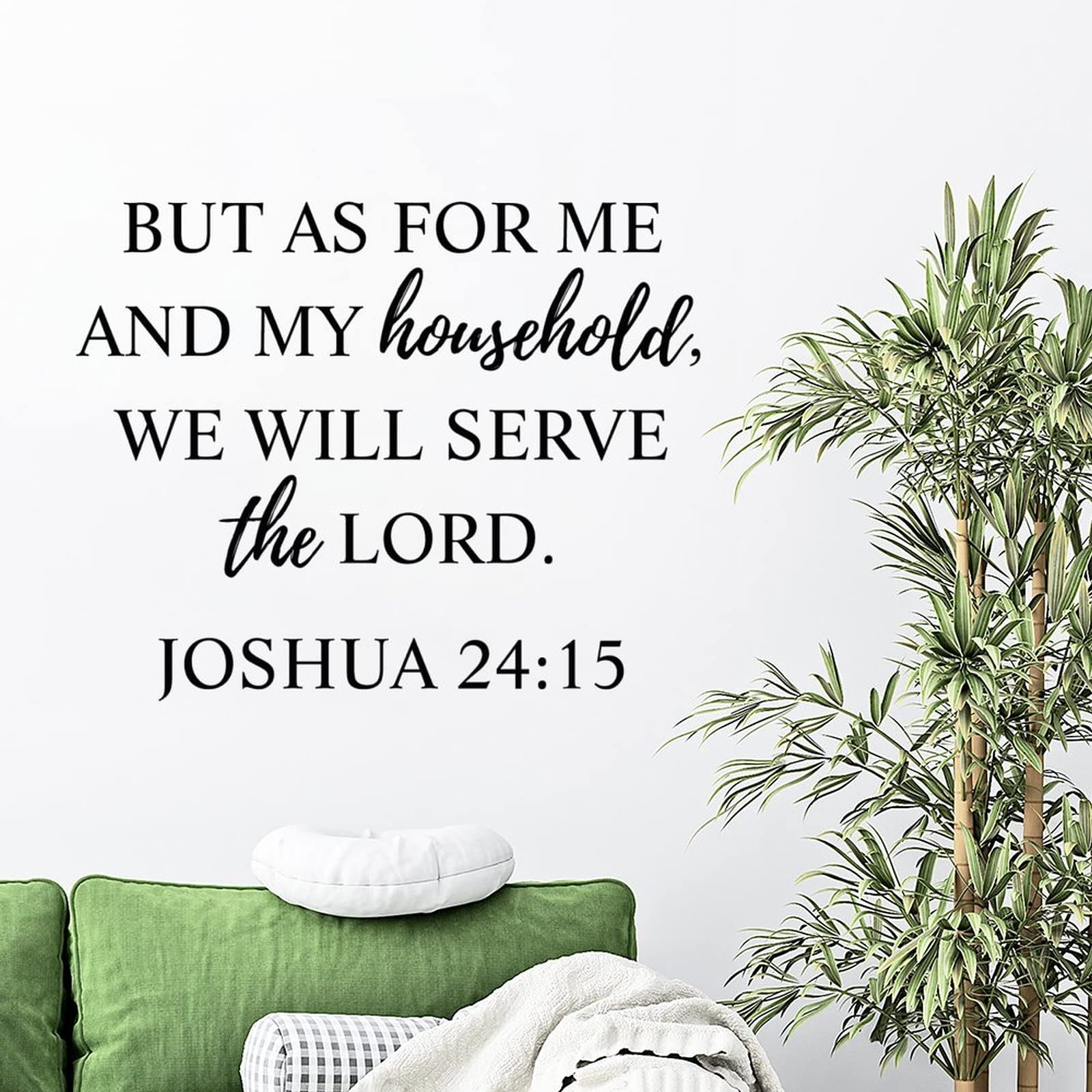 Religious Wall Decal - Joshua 24:15 Bible Verse Vinyl Sticker | Inspirational Christian Home Decor for Bedroom, Nursery & Classroom | Easy Peel & Stick Wall Art Quote