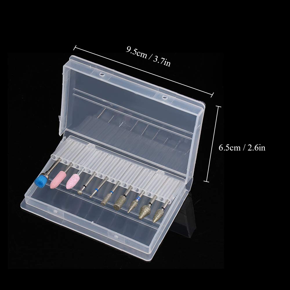 10PCS Professional Nail Drill Bits Set - Cuticle Cleaner, Dust Drill Brush, Rotary Polishing File & Grinding Heads for Manicure/Pedicure | Nail Salon & Home Use Tools for Acrylic, Gel & Natural Nails
