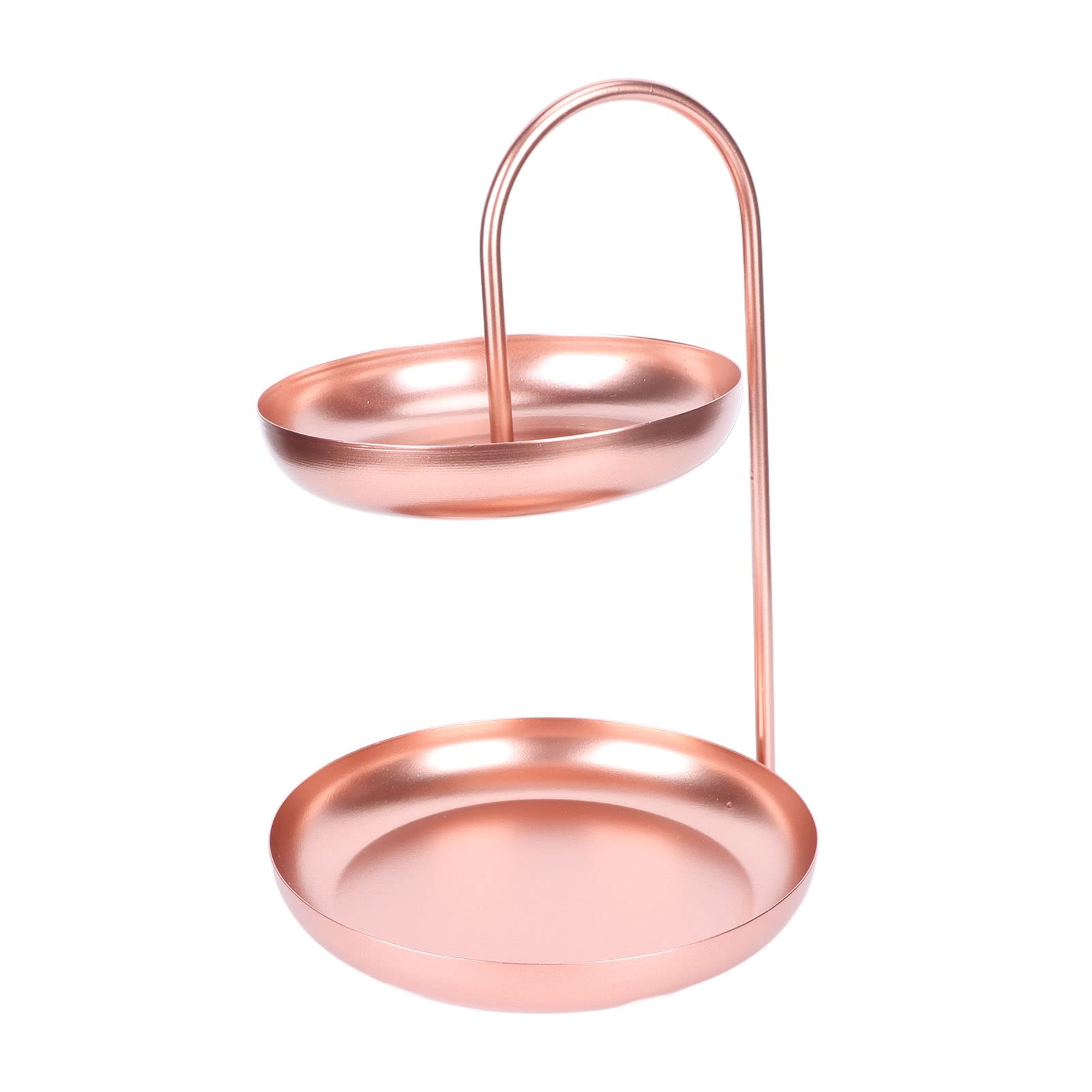 2 Tiered Fruit Tray - Rose Gold Metal Snack Bowl | Stylish Nordic Design for Home, Office, Cafe | Durable Iron Fruit Holder for Parties, Desserts & Entertaining