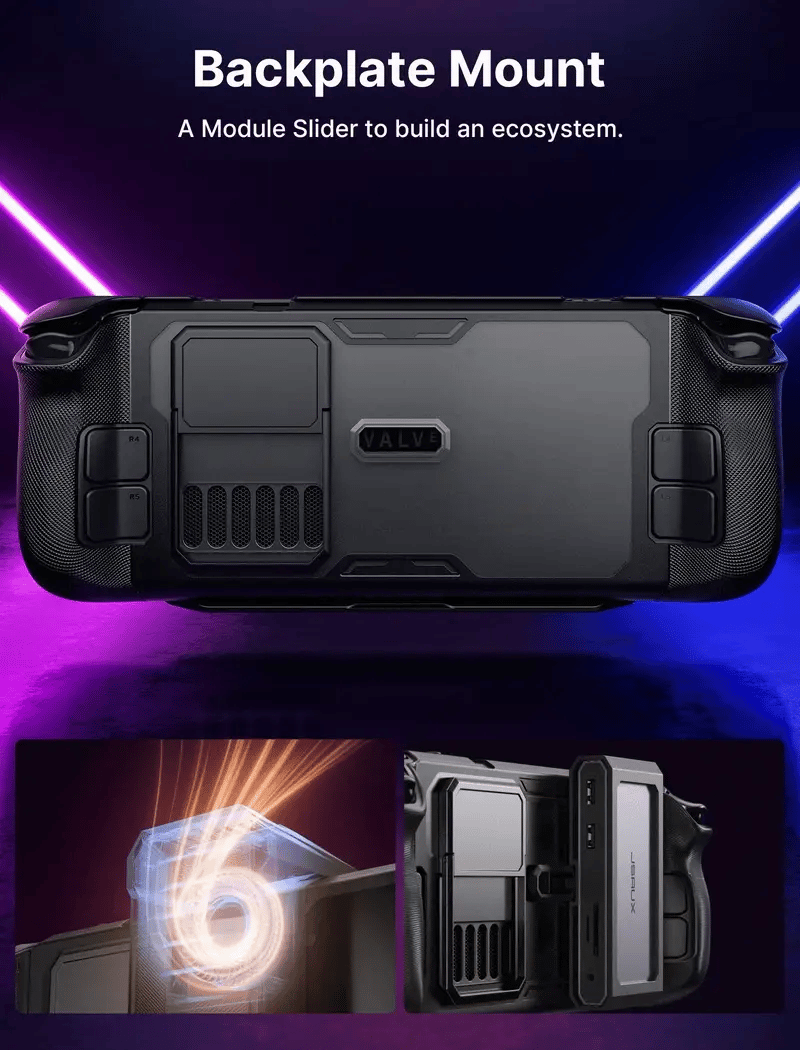 JSAUX ModCase for Steam Deck - Protective Cover with Grip & Stand | PC0104 Basic Set | Perfect for Gaming, Travel, and Storage