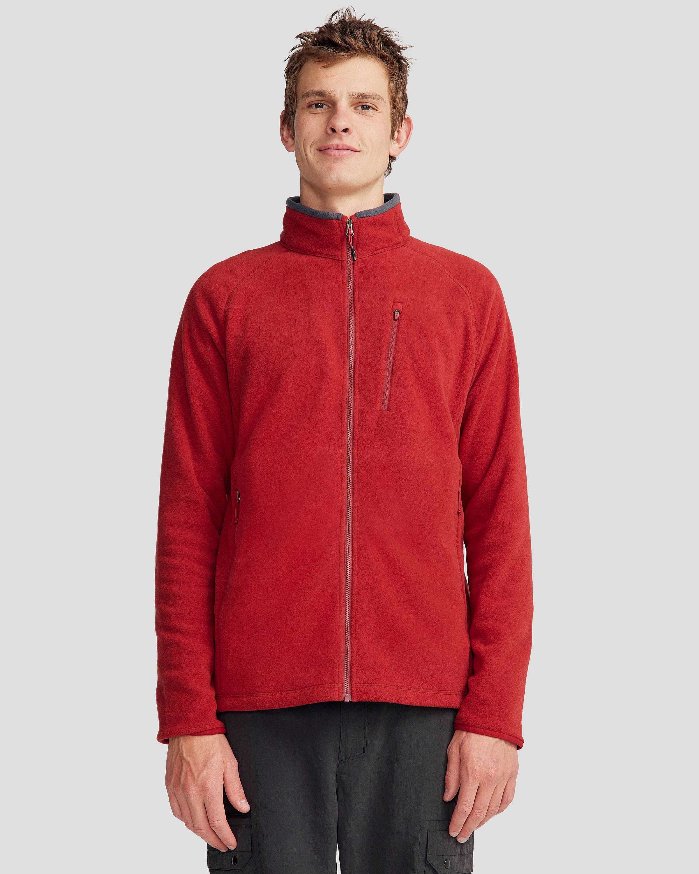 Men's Ridge 100 PrimaLoft Bio Fleece Jacket - Lightweight Warm Winter Coat for Hiking & Outdoor Activities - Pinot Wine Color