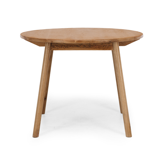 Reid Small Round Dining Table 1 Meter - Solid Oak Wood Kitchen Table for Small Spaces - Perfect for Breakfast Nook, Apartment Dining, and Cozy Kitchen Settings