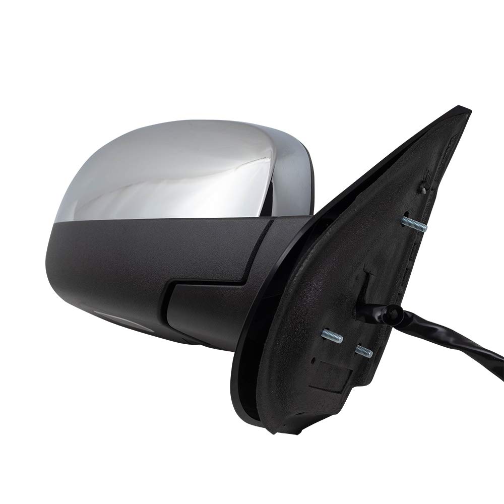 Replacement Passenger Side Power Heated Door Mirror with Chrome Cap for 2009-2013 Chevy Silverado Pickup Truck - Perfect for Winter Driving & Enhanced Visibility (Part #20756974)