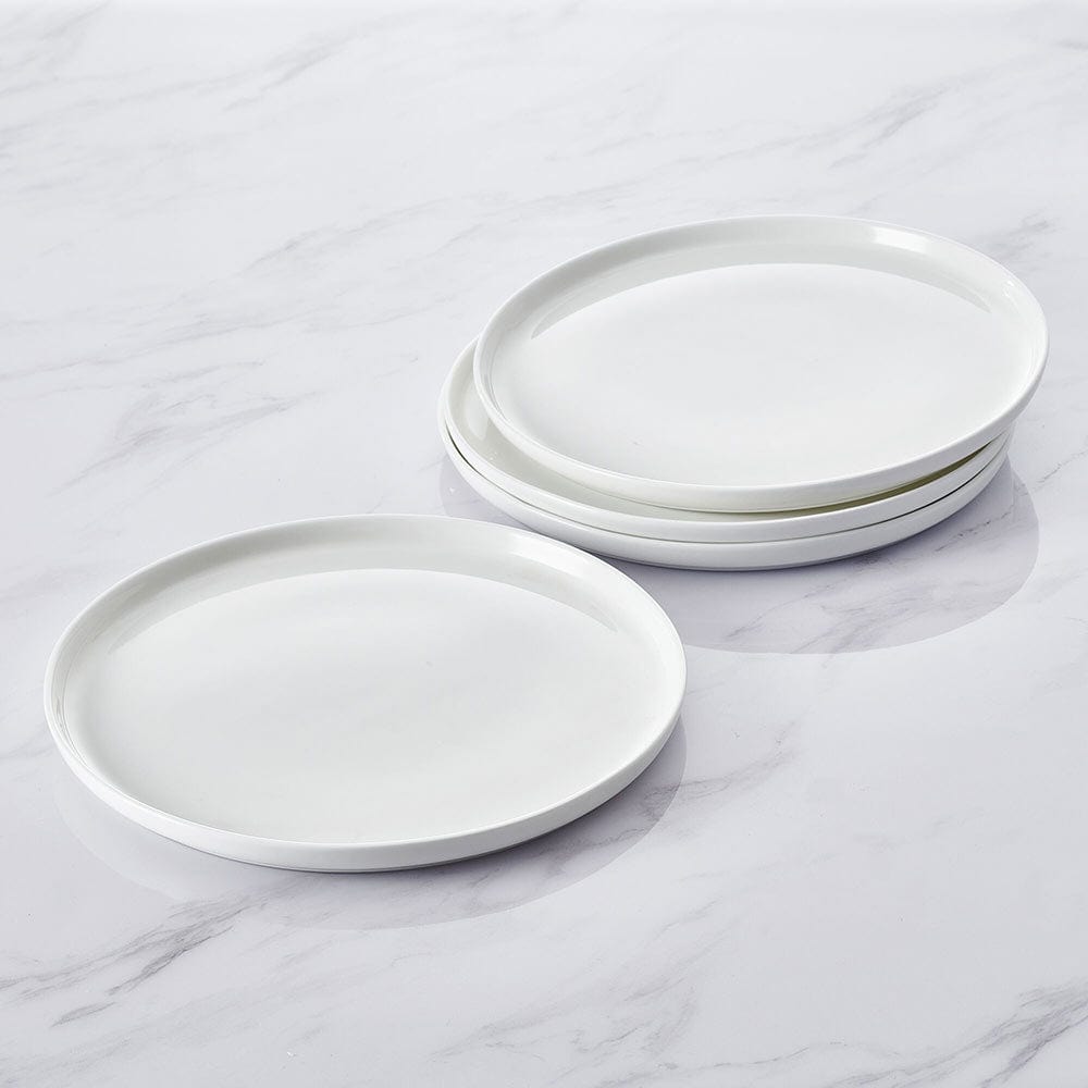 Samantha 4-Piece Dinner Plate Set - Elegant Porcelain Plates for Fine Dining, Everyday Meals & Entertaining - Perfect for Restaurants, Home Kitchens & Special Occasions
