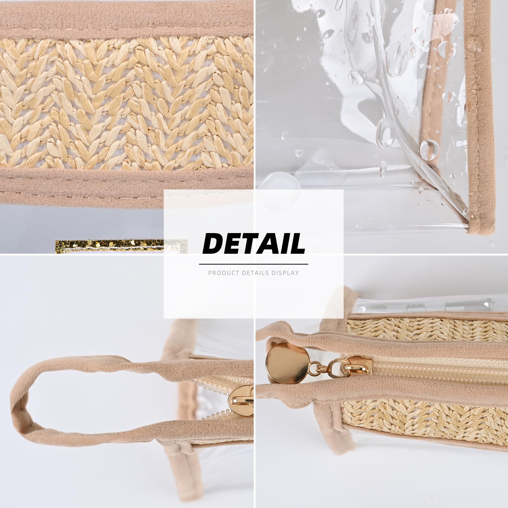 Personalized Clear Letter Cosmetic Bag - Waterproof PVC Makeup Pouch with Chenille Varsity Design for Women | Boho Beach Travel Toiletry Organizer | Perfect for Gym, Vacation & Daily Essentials Storage