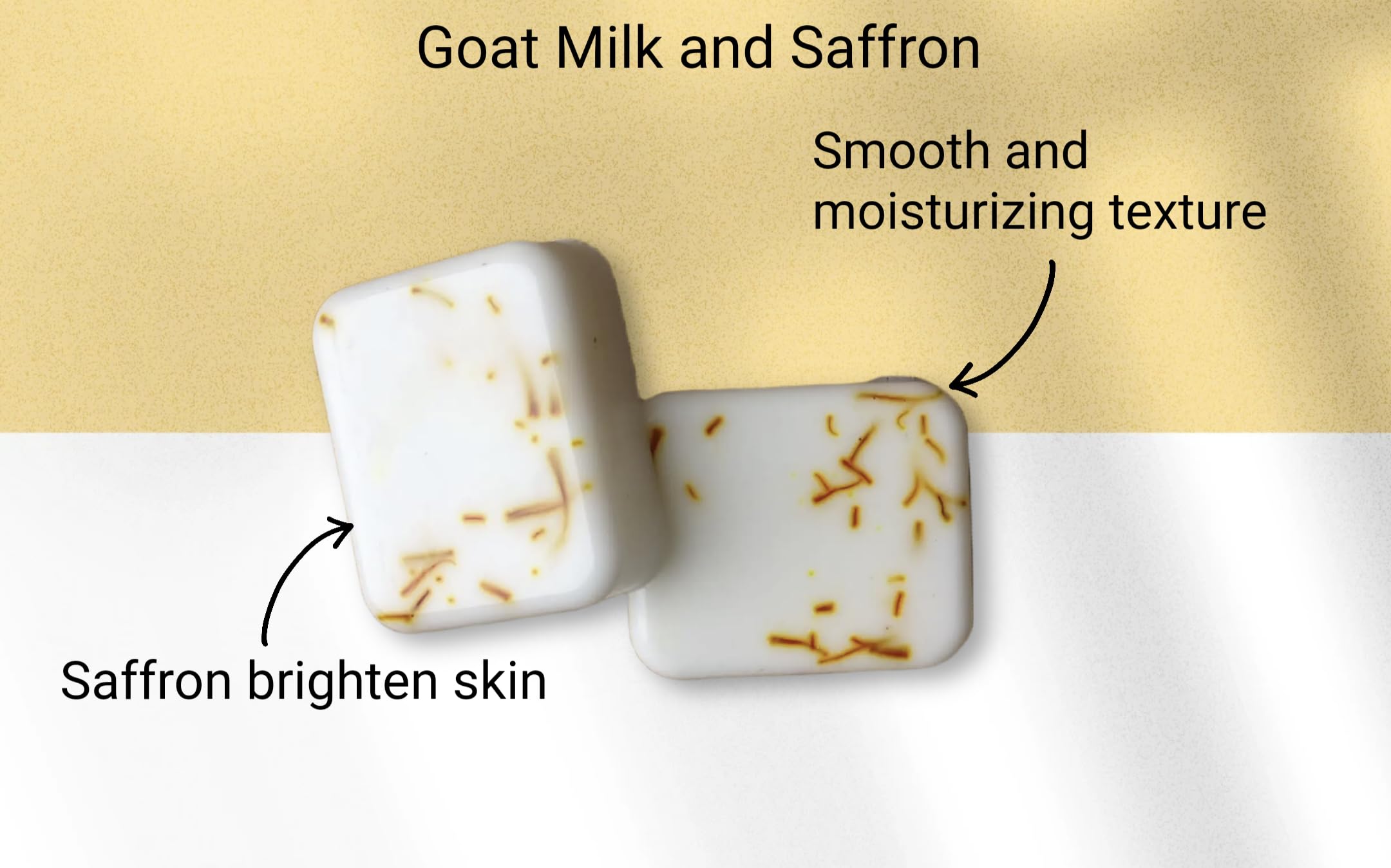Pure Goat Milk & Saffron Soap Bar - Natural Moisturizing & Brightening for Dry & Sensitive Skin | Handmade Skincare, Face & Body Wash, Gift Idea