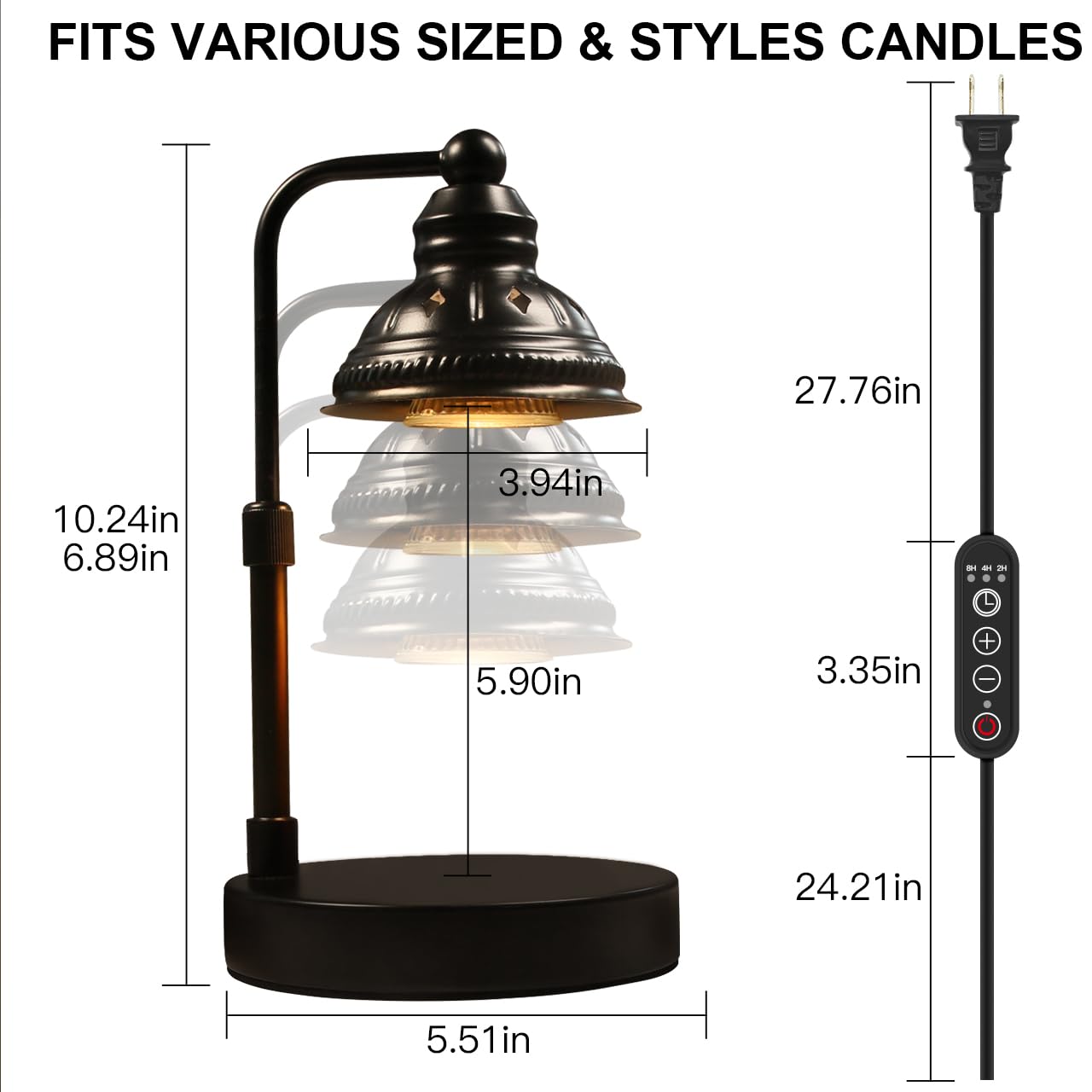 Premium Candle Warmer Lamp with Timer & USB Charger - Aromatherapy Essential Oil Diffuser for Home Decor, Yoga, Relaxation - Perfect Gift for Mother's Day, Valentine's Day, Christmas & New Year
