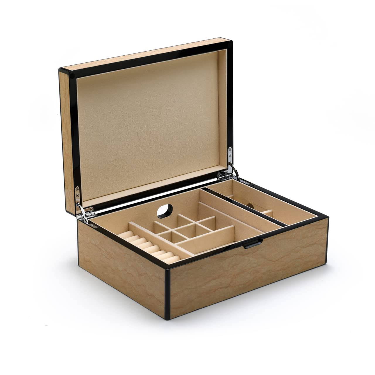 Hi-Gloss 23-Note Sand Finish Elements Collection Musical Jewelry Box with Canon in D (Pachelbel) - Elegant Storage for Rings, Necklaces & Keepsakes - Perfect Gift for Weddings, Anniversaries & Special Occasions