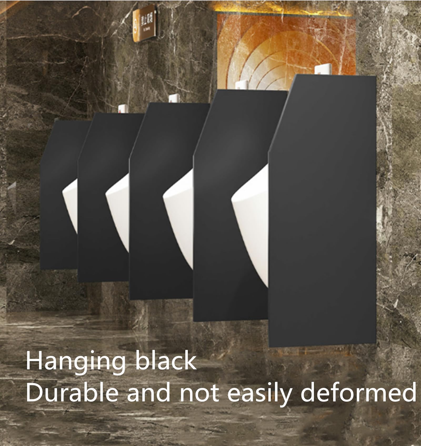 Waterproof Urinal Partition Divider Screen - Wall-Mounted Men's Toilet Privacy Baffle, Extra Durable Black Urinal Divider for Hotel & Public Restrooms (1pc) - Perfect for Commercial Bathrooms, Restaurants, and Office Buildings