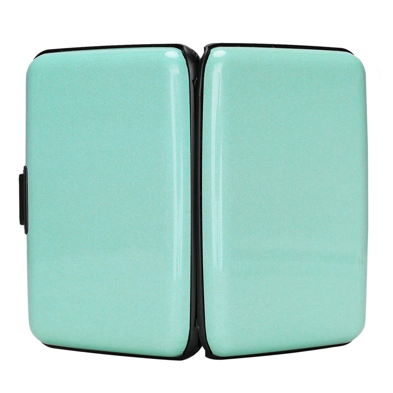 ELFISH Mini RFID Blocking Aluminum Wallet - Slim Credit Card Holder for Men & Women, Metal ID & Business Card Case (Light Blue) - Perfect for Travel, Work & Everyday Use