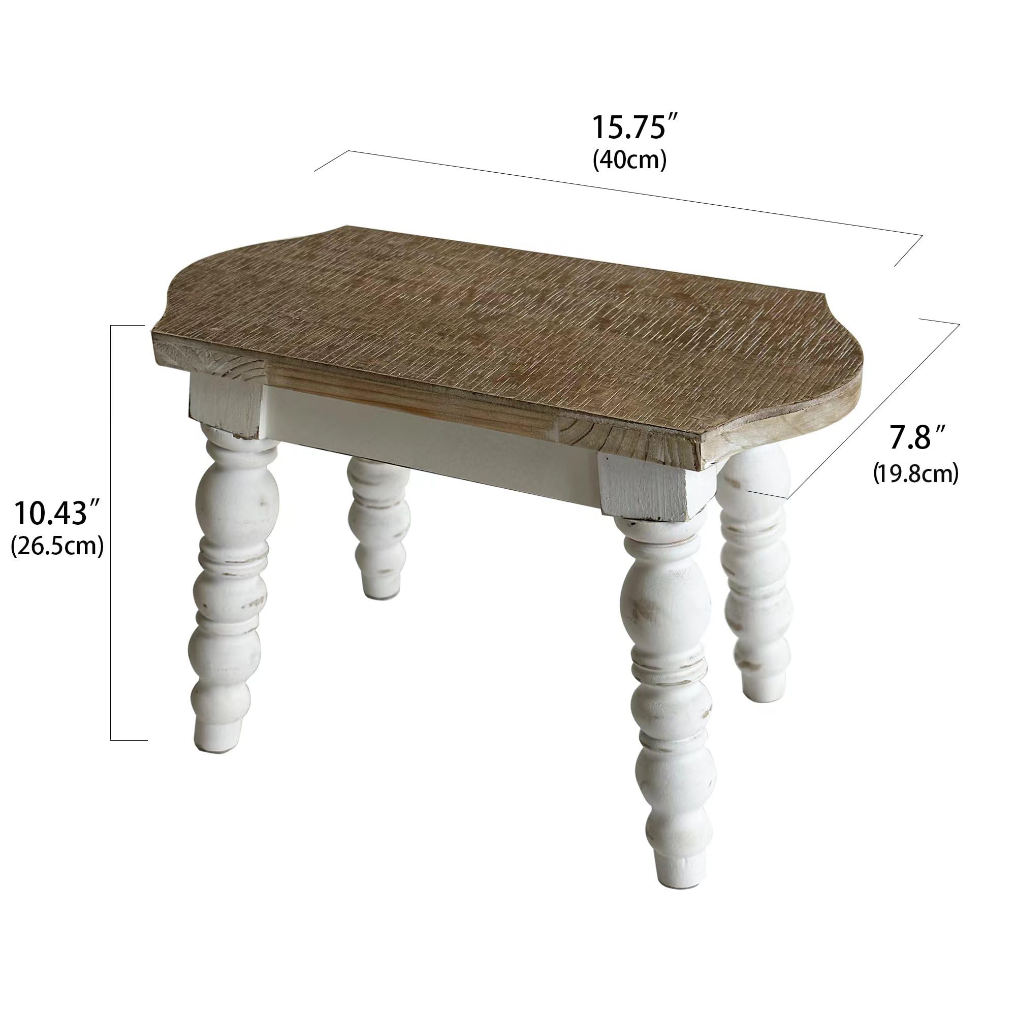 Wooden Bathroom Stool - Sturdy Wood Foot Stool for Adults & Kids, Multi-Purpose Step Stool for Bedroom, Kitchen, Garden Planter - Perfect for Bathroom, Nursery & Home Decor