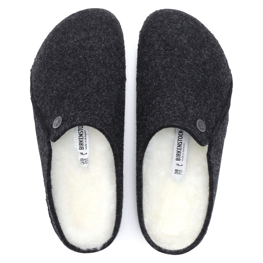 Birkenstock Zermatt Wool Felt Slippers for Men & Women - Cozy Anthracite Gray House Shoes | Perfect for Indoor Comfort, Winter Warmth & Relaxation at Home