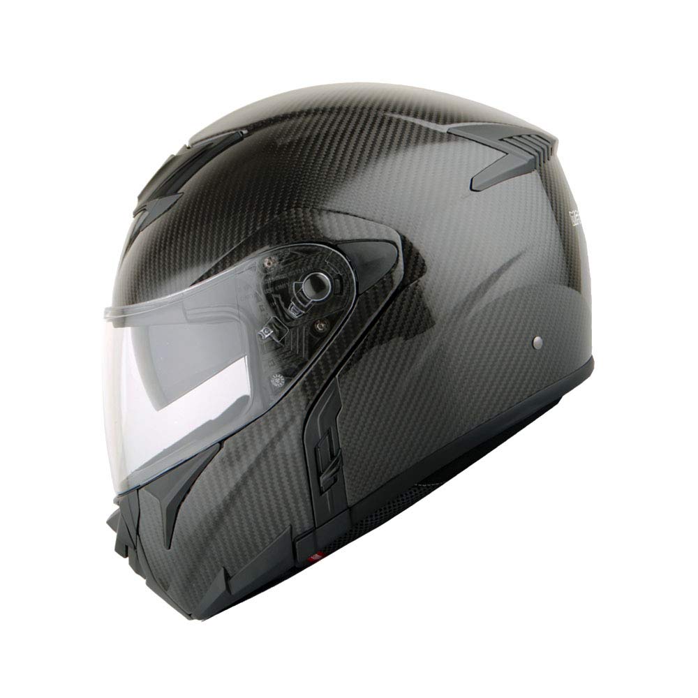 Martian Genuine Carbon Fiber Modular Flip-Up Full Face Motorcycle Helmet with Freedconn Bluetooth Headset - Lightweight & Durable for Street Riding, Touring & Commuting