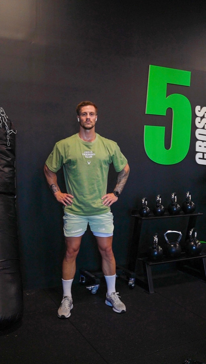 Cerus Green Flow Training Club T-Shirt - Breathable Workout Tee for Men & Women | Gym, Running, Yoga & Casual Wear