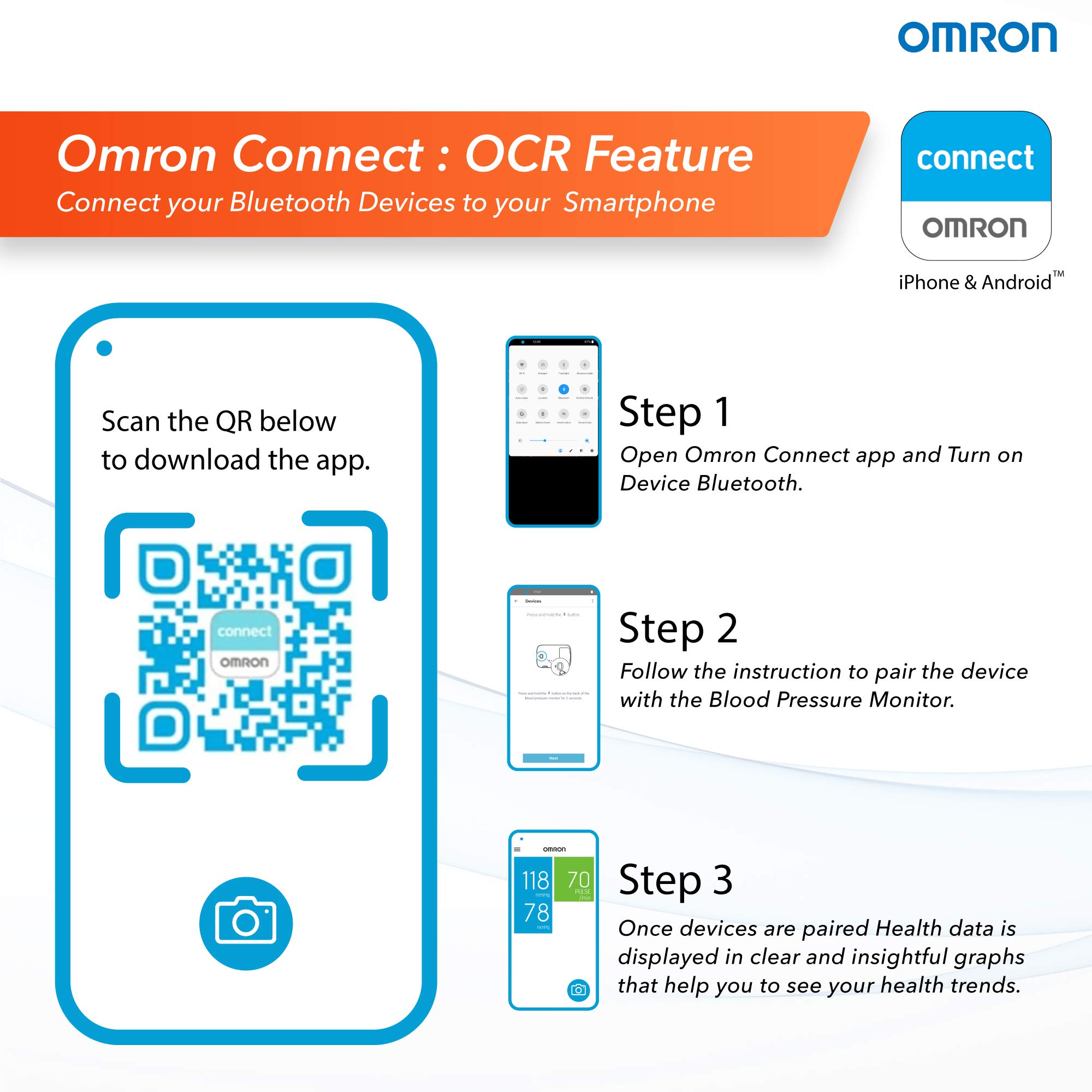 Omron Wrist Blood Pressure Monitor - HEM-6232T (Black) for Home & Travel