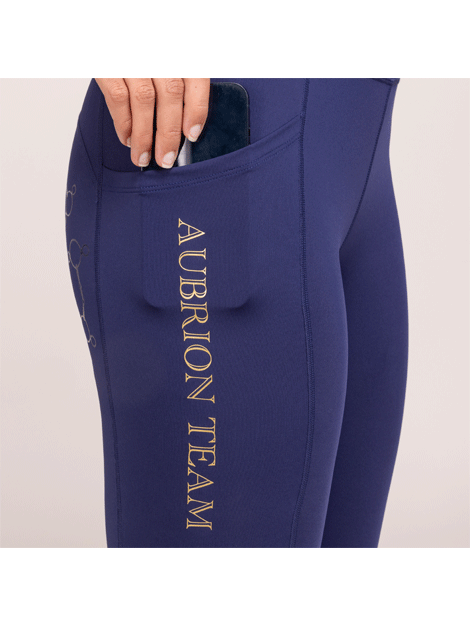 Aubrion Women's Equestrian Riding Tights - Breathable & Stretchable Horseback Riding Pants for Training & Competition