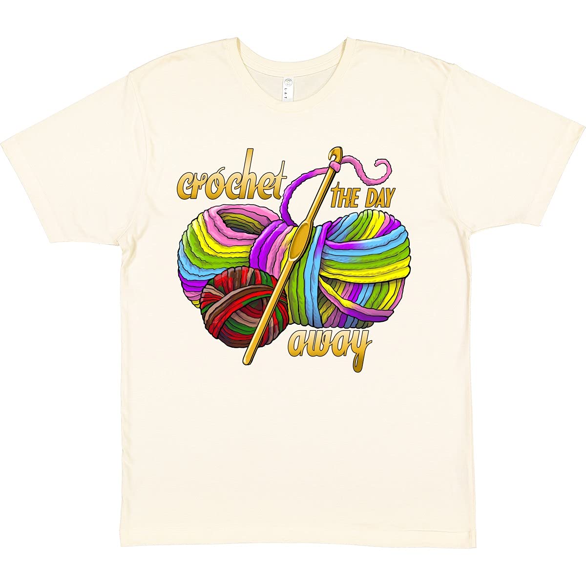 Inktastic Crochet The Day Away T-Shirt - Comfortable Cotton Tee for Women - Perfect for Crafting, Knitting & Relaxing at Home