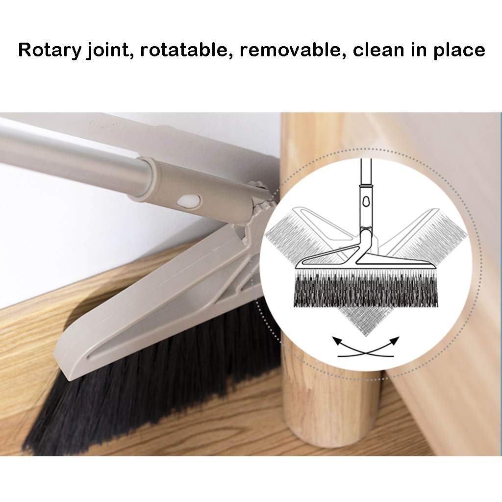 NLIAN Broom and Dustpan Set - 104cm Long Handle with 3-Layer Brush Head & Comb Teeth - Ideal for Home, Kitchen, Office & Lobby Floor Cleaning (Brown) - Perfect for Hardwood, Tile & Laminate Floors