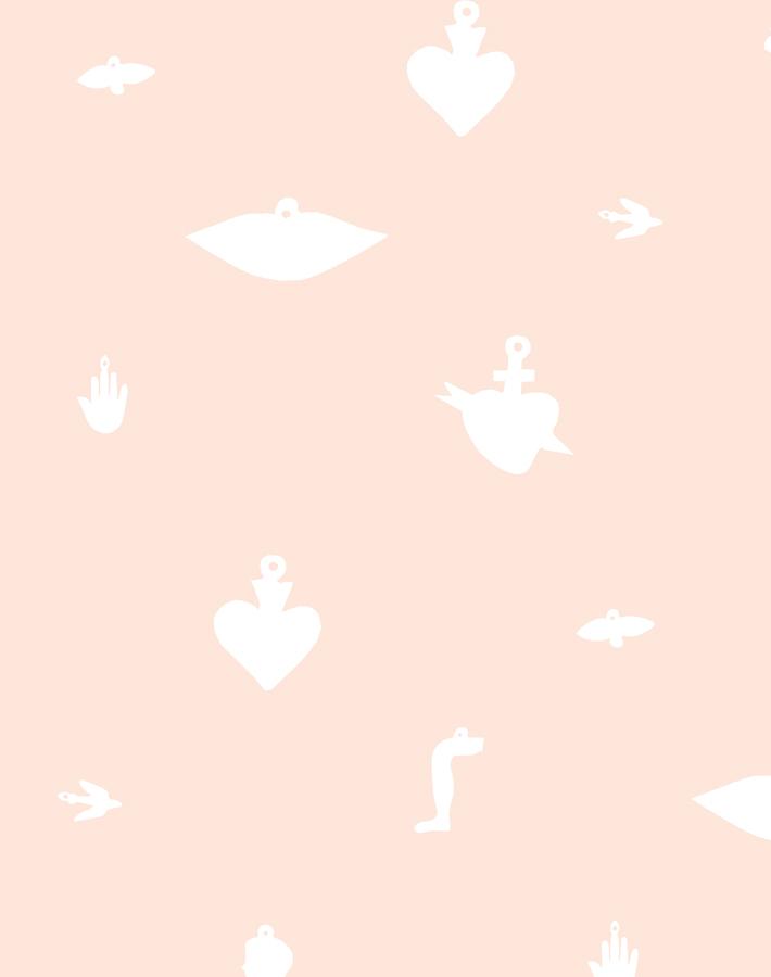 Large Milagros Wallpaper by Clare V. in Blush - Perfect for Boho Chic Home Decor & Accent Walls