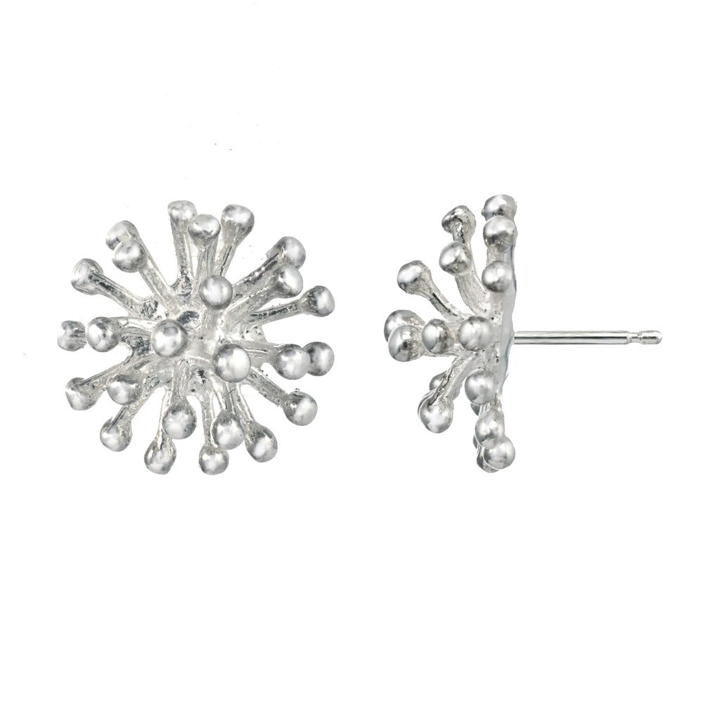 Dandelion Stud Earrings for Women - Sterling Silver Large Flower Earrings - Perfect for Everyday Wear, Parties & Gifts