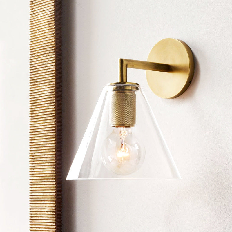 Modern LED Wall Light in Brass Finish - Energy-Efficient Indoor Lighting for Living Room, Bedroom & Hallway