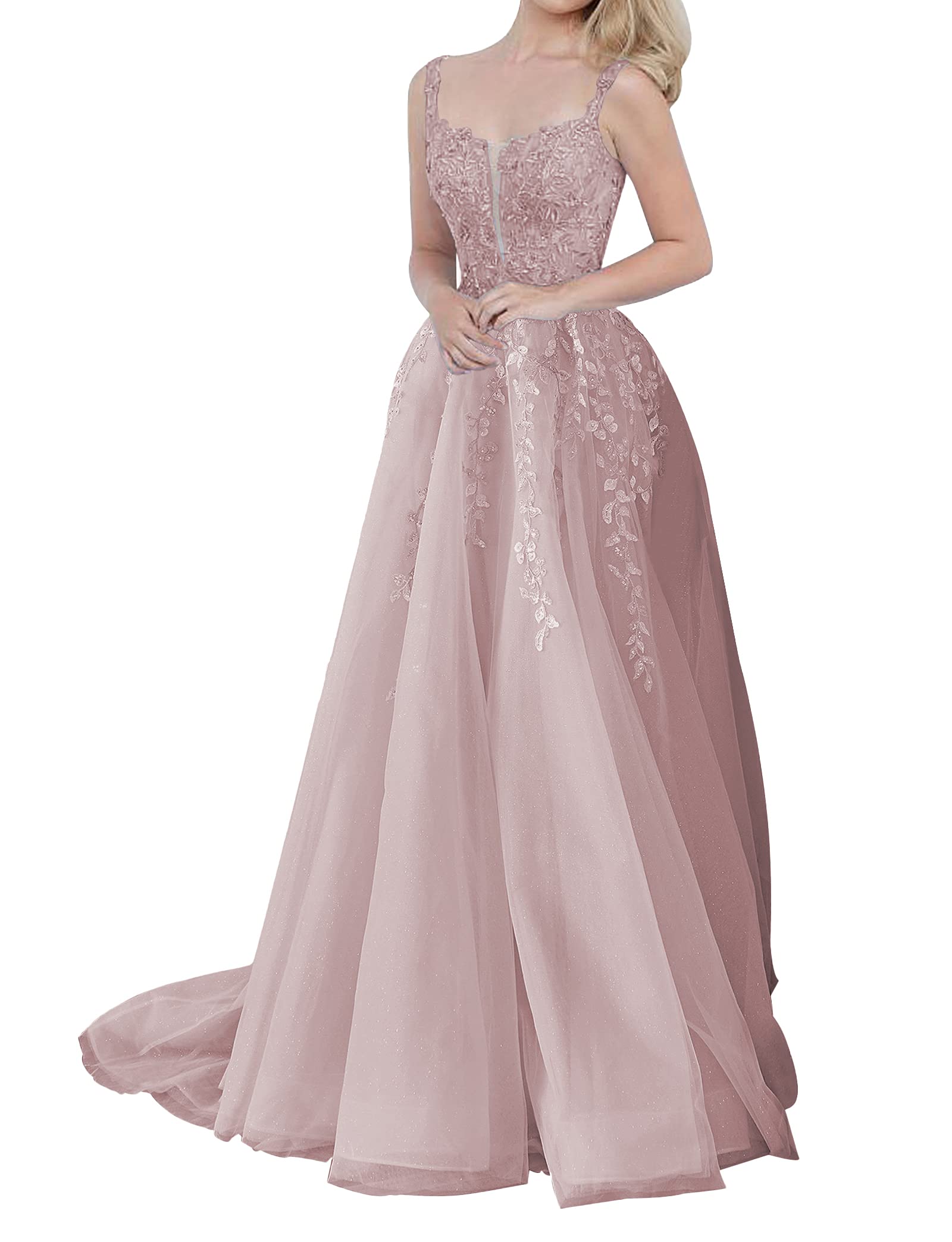 Elegant Lace A-Line Prom Dress | Formal Evening Gown with Tulle Skirt | Perfect for Homecoming, Quinceañera & Black Tie Events